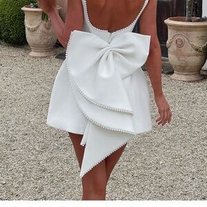 Baby boo Carrie dress - Elegant ivory Dress with Bow Detail